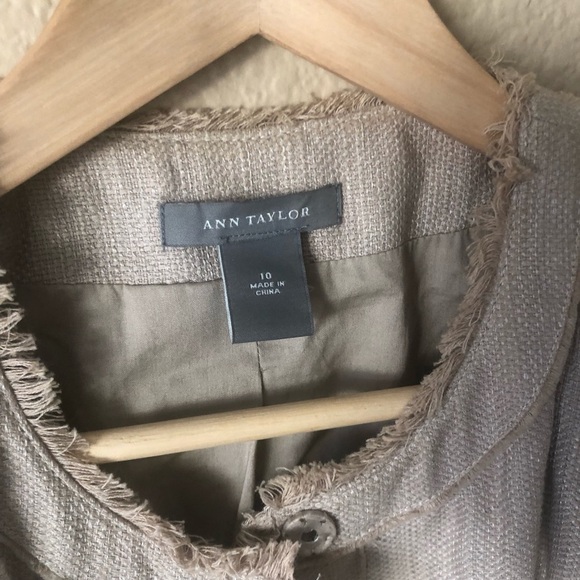 Ann Taylor snap button fringe jacket - Picture 3 of 6